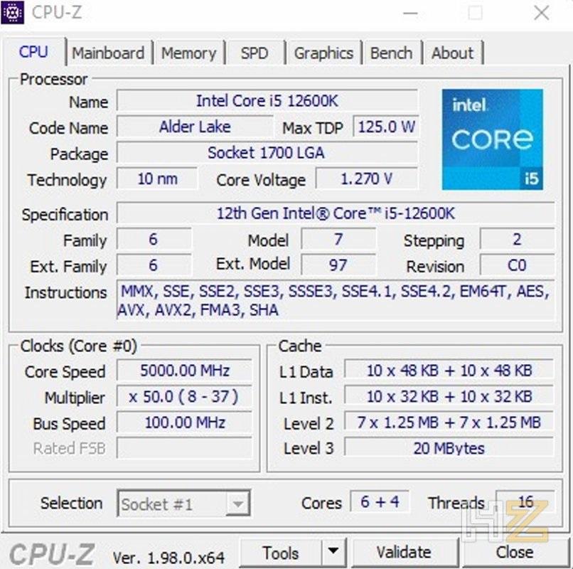 12600K CPU-Z OC