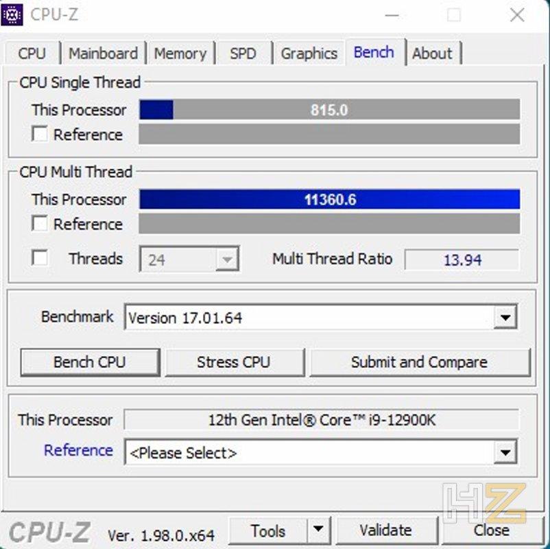 12900K CPU-Z bench
