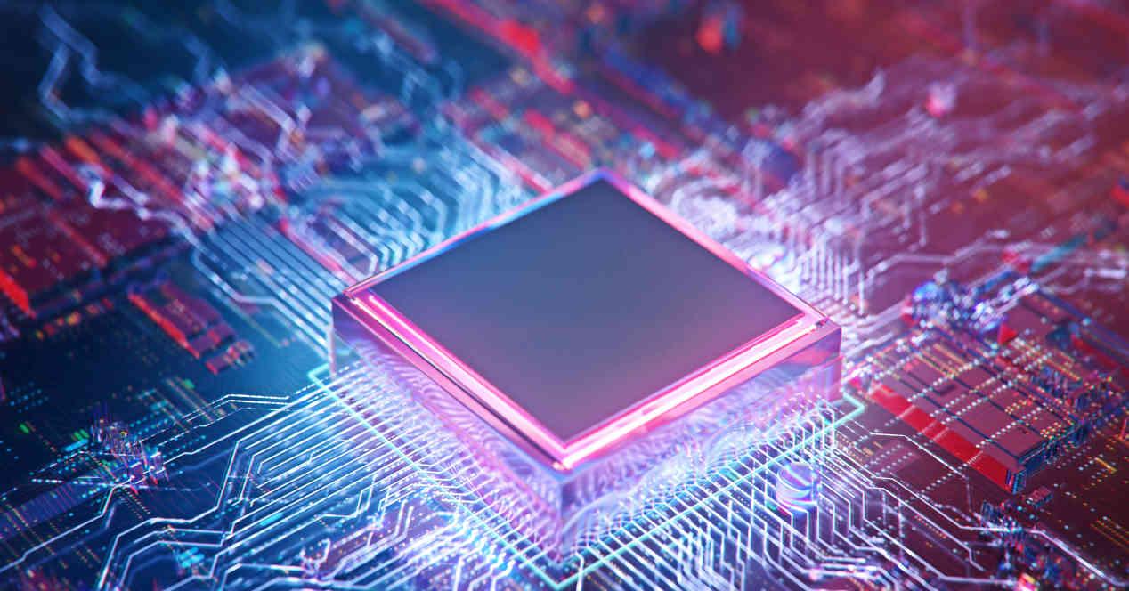 KI. Leiterplatte. Technologiehintergrund. Zentrale Computerprozessoren CPU-Konzept. Digitaler Chip des Motherboards. Technischer Hintergrund. Integrierter Kommunikationsprozessor. 3D-Darstellung