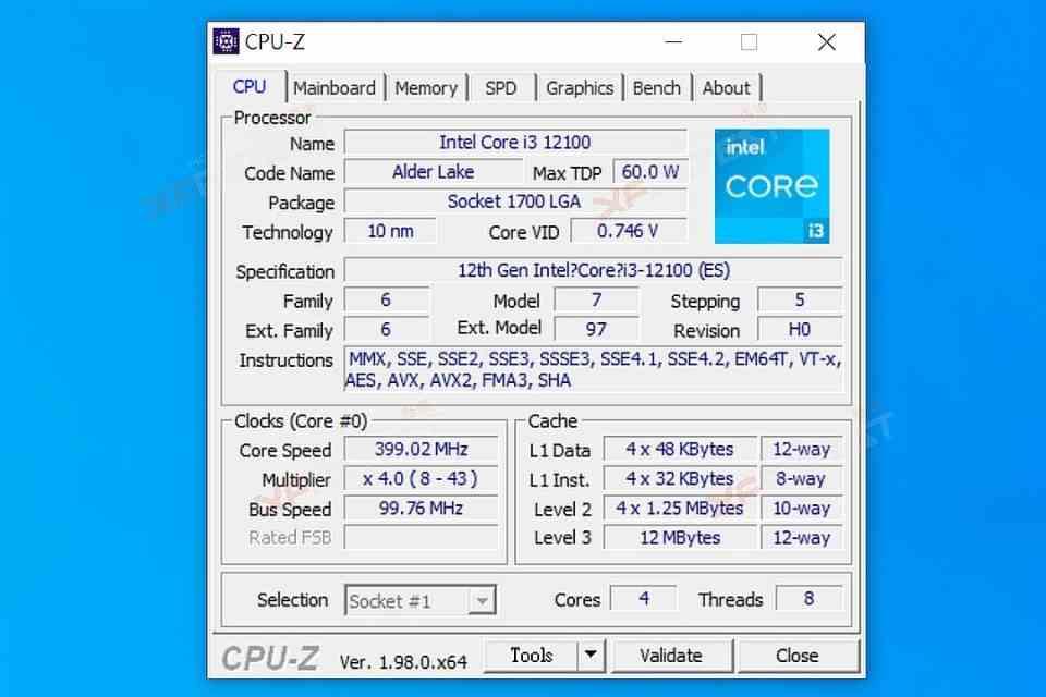 CPU-Z 12100
