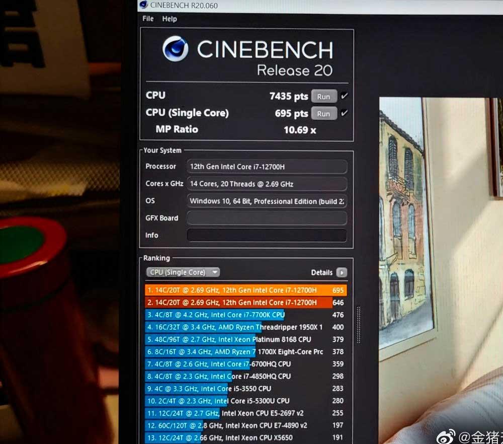 Cinebench benchmark
