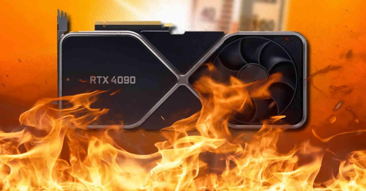 RTX 4090 caliente fake render 850 W