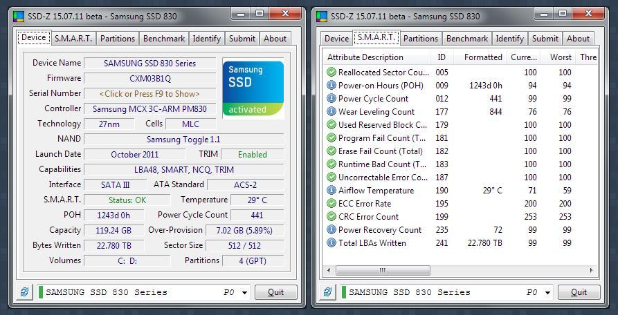 Test de disco duro con SSD-Z