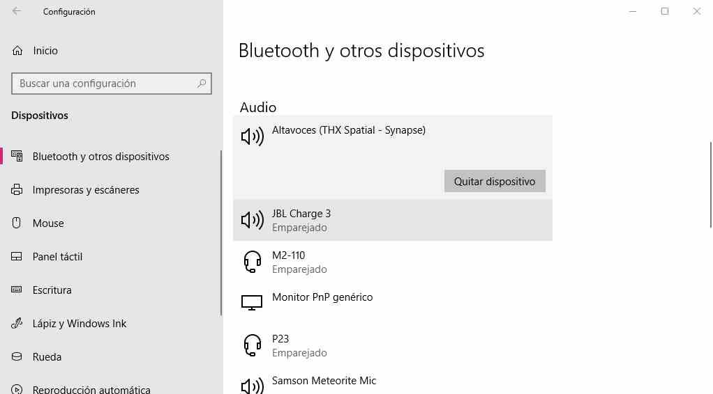 Restablecer Audio Bluetooth Otros Dispositivos Yapılandırması