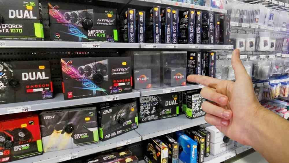Shelf store hardware price graphics cards