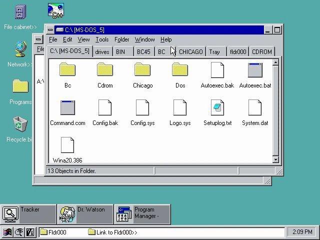 sistema pestanas Windows 95