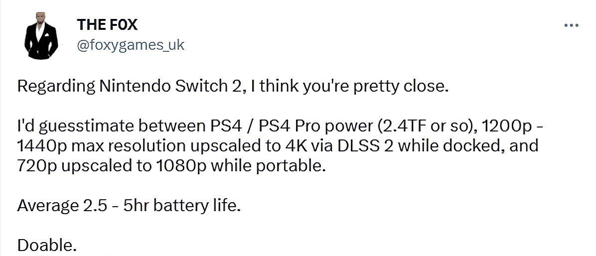 GPU 2.4 TFLOPS Nintendo Switch 2