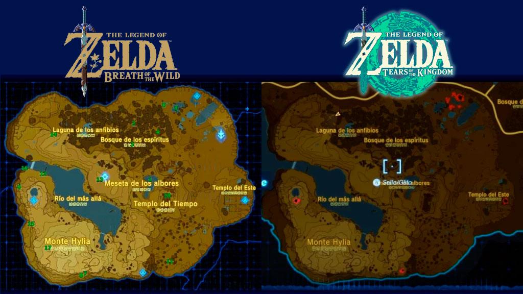 Mapas Zelda BOTW y TOTK.