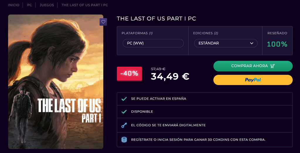 Oferta The Last of Us Parte 1.