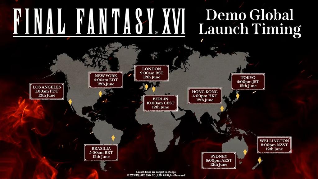 Horarios Final Fantasy XVI demo.