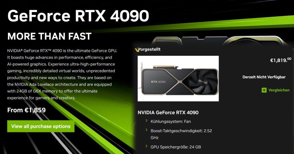 precio oficial nvidia rtx 4090