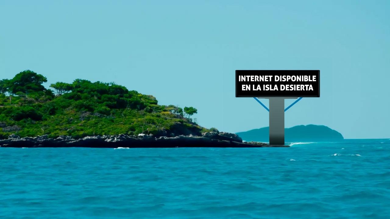 Isla desierta con internet.