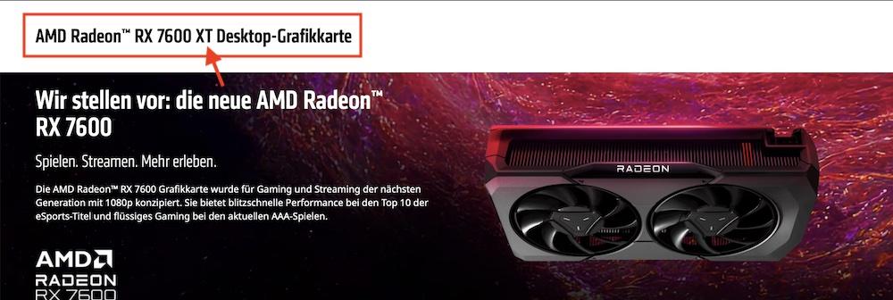 Radeon RX7600XT