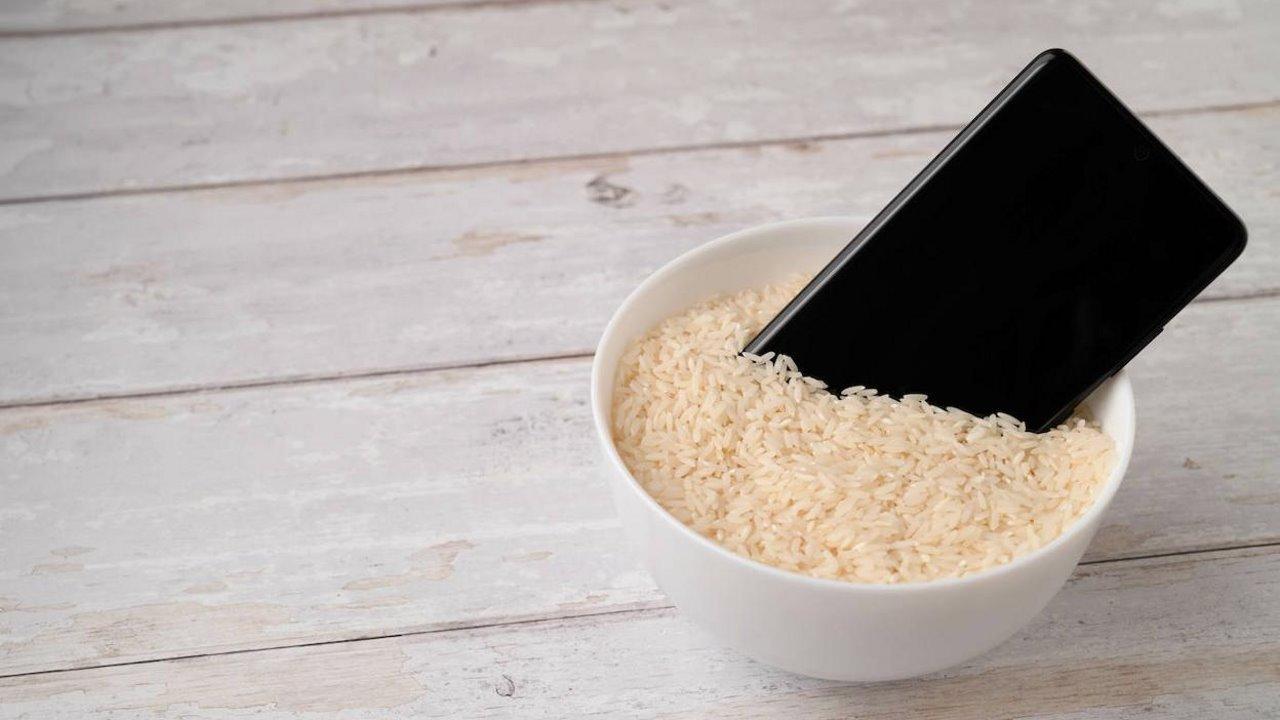 smartphone mojado arroz