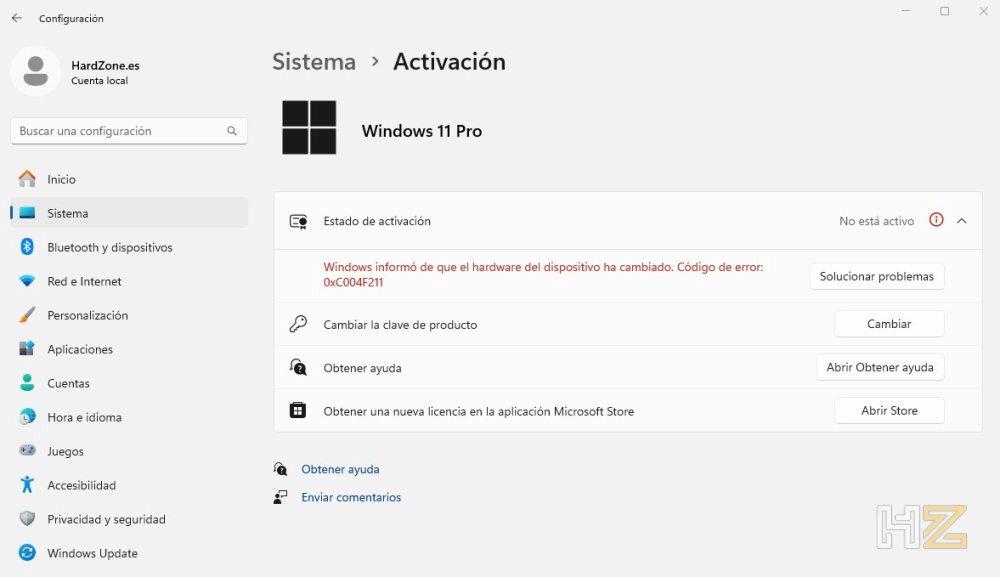 Activación de Windows 11