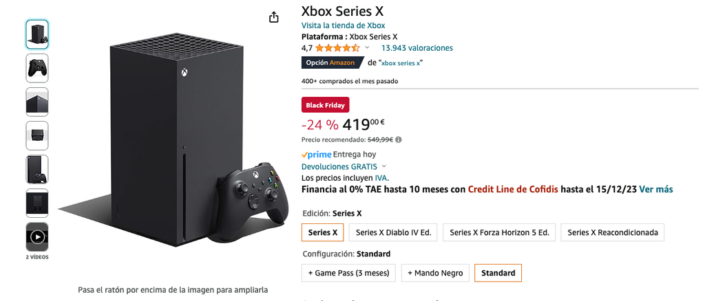 Xbox Series X en Amazon.