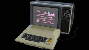 Imagen de una Atari con un televisor de tubo