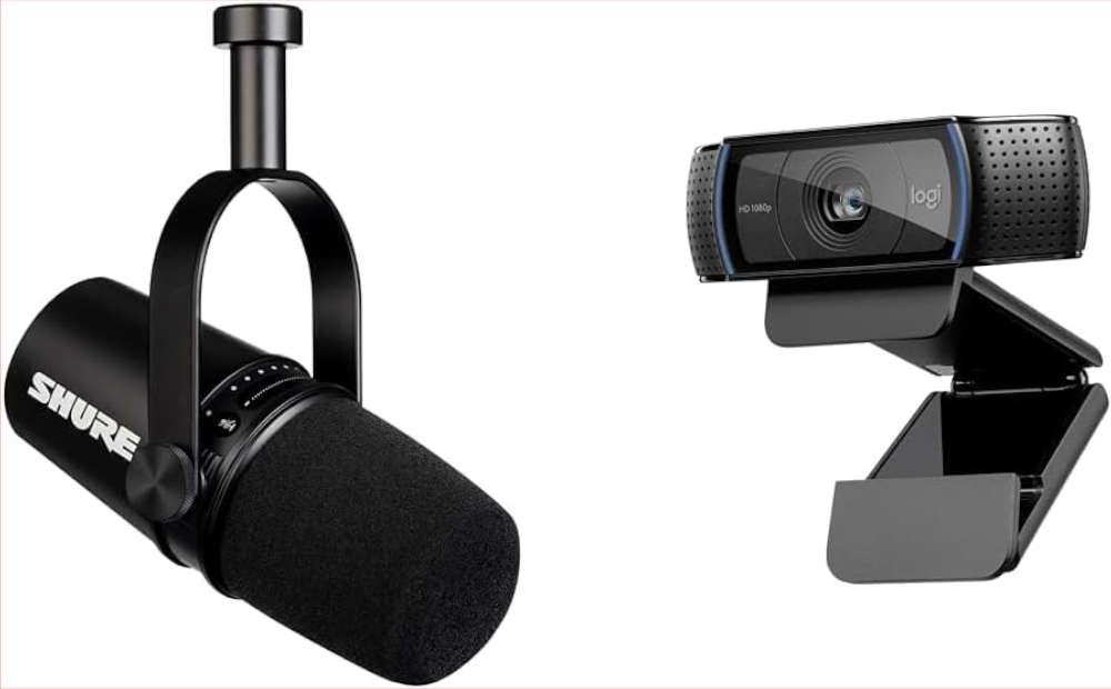Micrófono MV7 y Webcam C920s