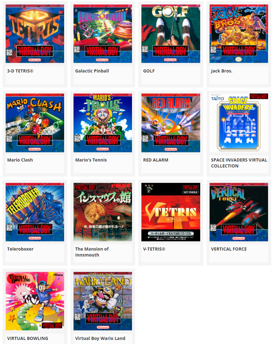 Juegos Virtual Boy 2026