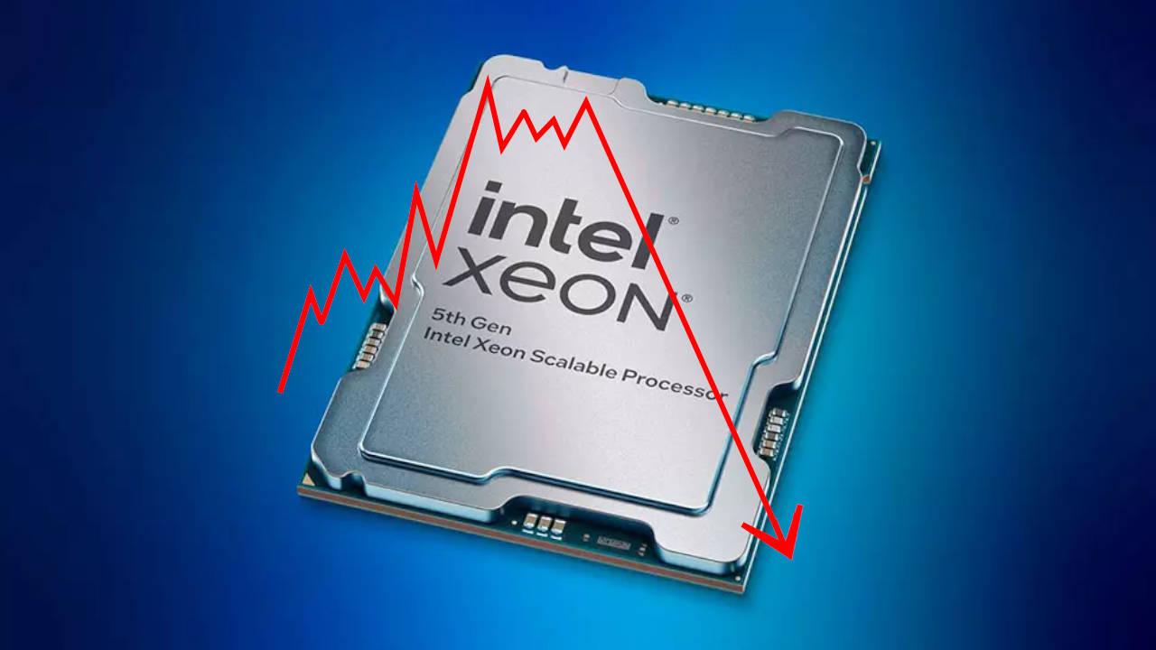 Imagen de la caída del uso de los Xeon
