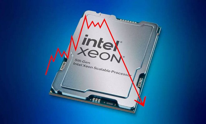 Imagen de la caída del uso de los Xeon