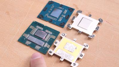 Imagen de un Ryzen 8600G y un Ryzen 7800x3d Delid