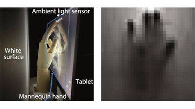 Imagen de como un sensor de luz capta una mano