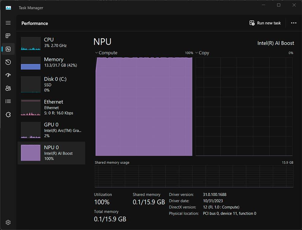 Ver NPU en un procesador