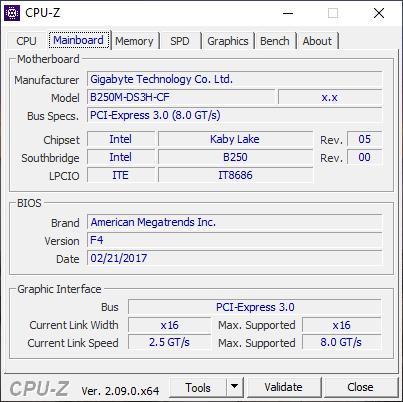 CPU-Z Modelo de placa base