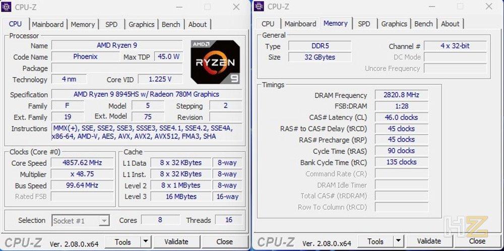 CPU-Z Geekom A8