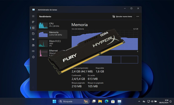 velocidad memoria ram administrador tareas windows