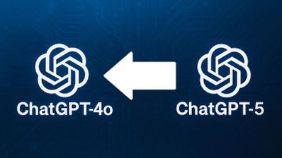 Logotipo de ChatGPT-5 enfrentado al logotipo de ChatGPT-4o, simbolizando la elección entre los dos modelos de IA de OpenAI