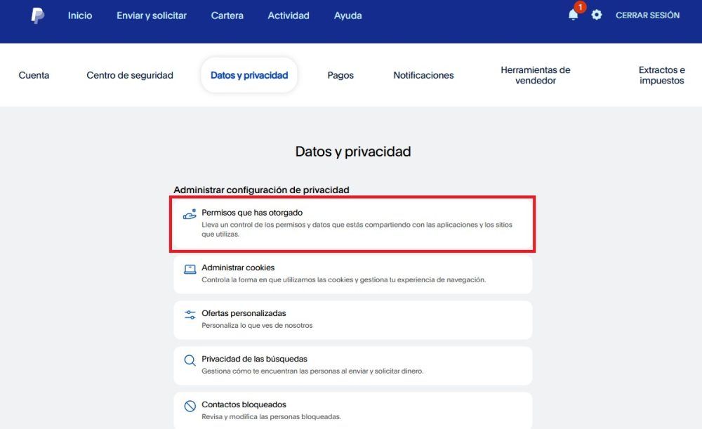 Permisos PayPal