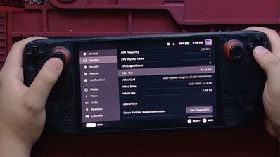 Steam Deck en funcionamiento