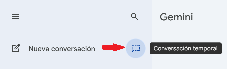 Conversación temporal Google Gemini