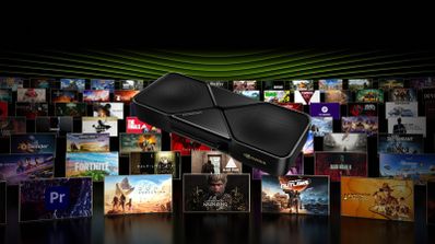 Tarjeta gráfica RTX PRO 6000 sobre un fondo de videojuegos.
