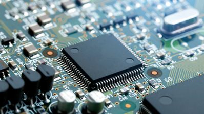 Circuito de chips de placa base.
