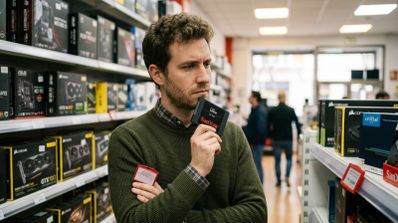 Persona valorando comprar un SSD Sandisk