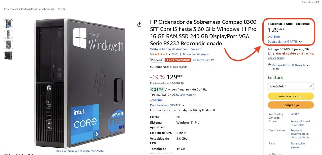 Reacondicionado Amazon