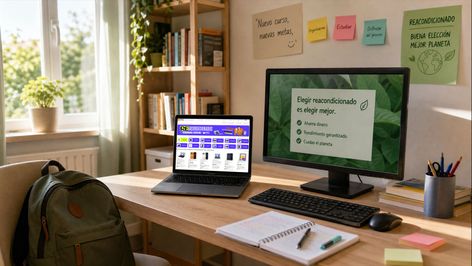Habitación de estudio con productos reacondicionados