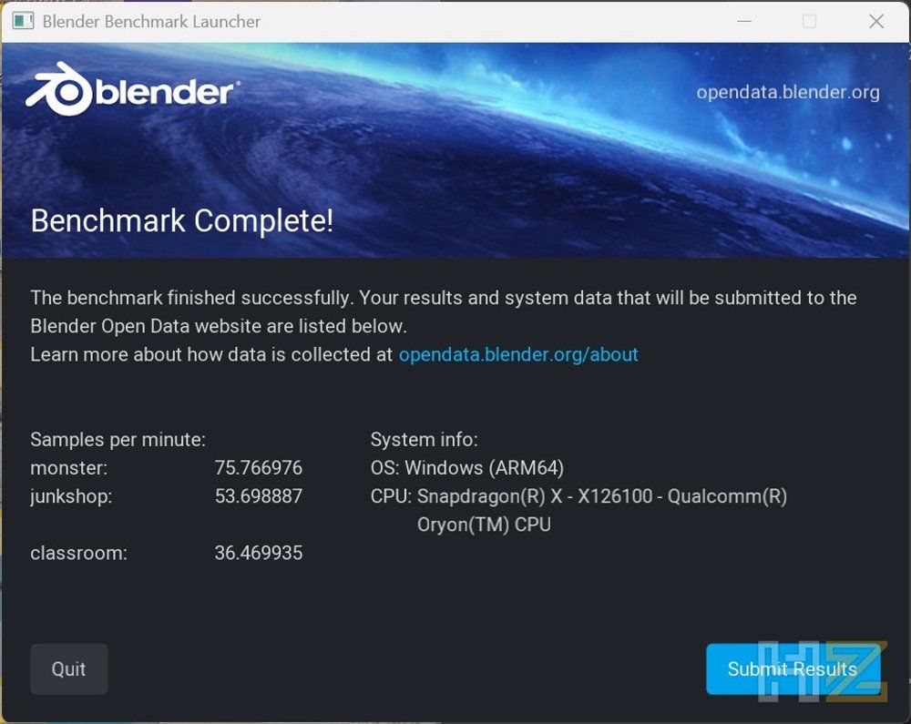 Blender benchmark