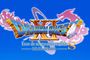 Logotipo oficial del videojuego Dragon Quest XI S: Ecos de un pasado perdido - Edición definitiva sobre un fondo azul.