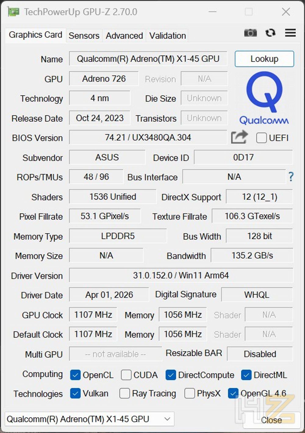 Captura GPU-Z