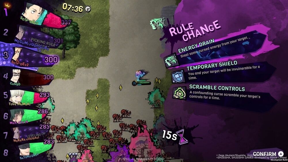 Cambiando una regla en Jujutsu Kaisen Rumble: Survivaton