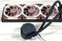 Kit de refrigeración líquida Noctua NL-LC1 con radiador de tres ventiladores y bloque de bomba en primer plano.