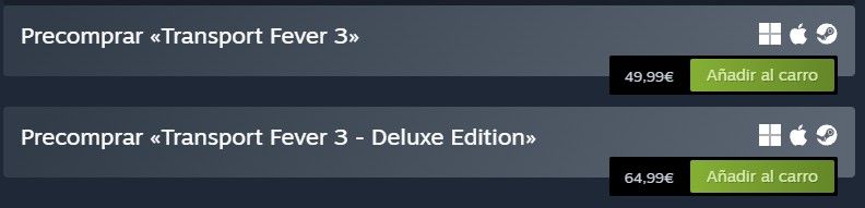 Transport Fever 3 precio Steam