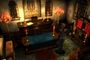 Jill Valentine en una sala con altar y velas en Resident Evil 3.