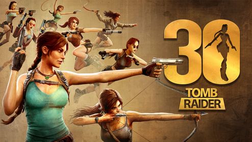 Composición de las distintas versiones de Lara Croft en la saga Tomb Raider con motivo del 30 aniversario.
