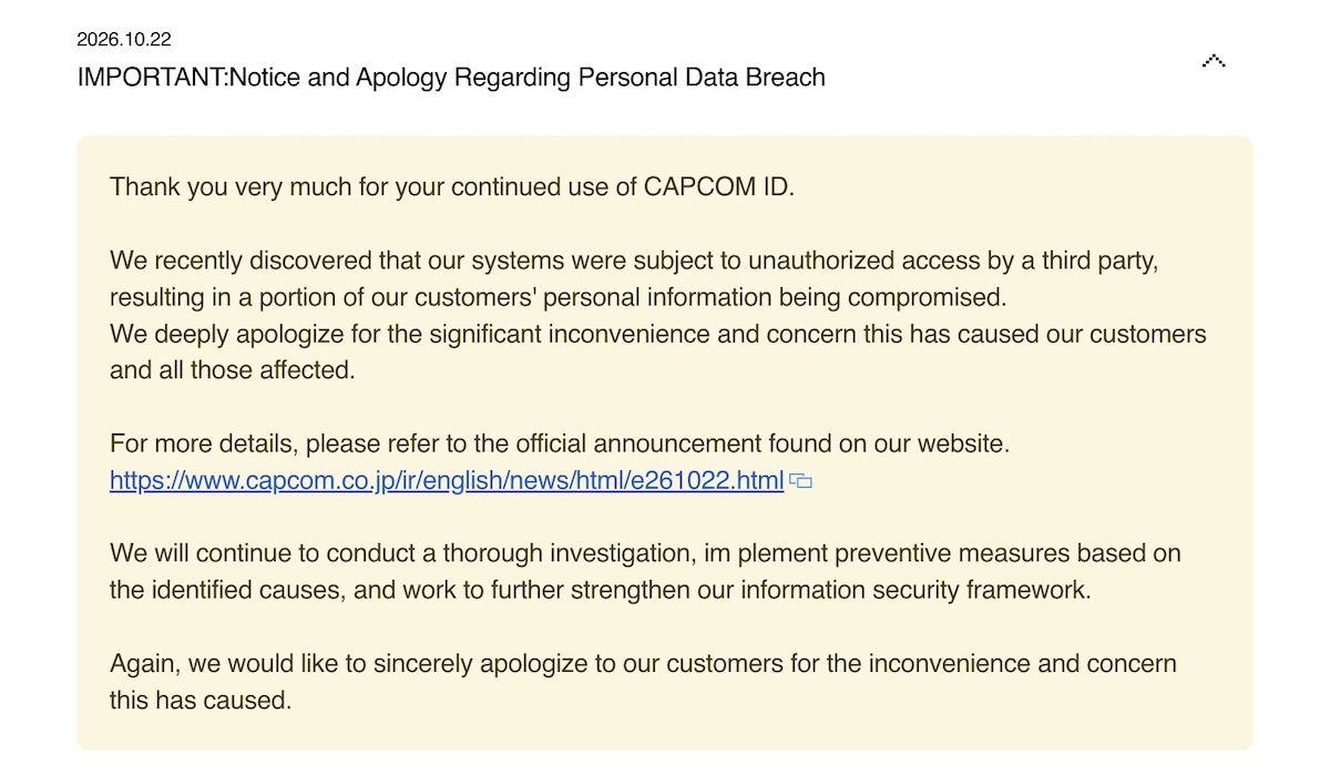 Capcom ID 