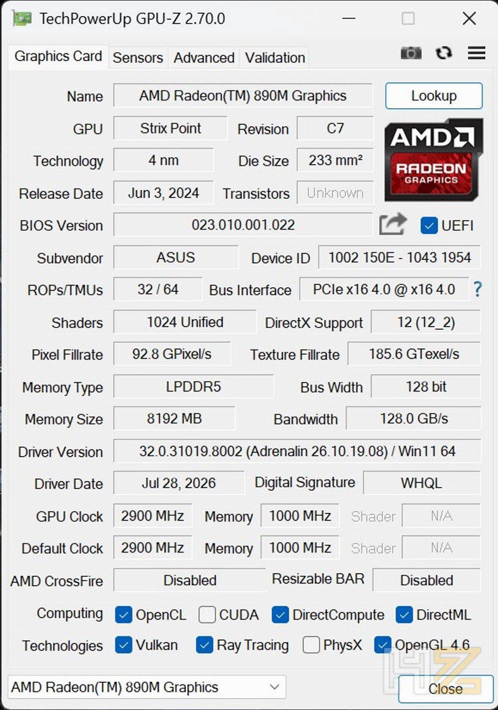 Captura GPU-Z